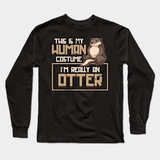 Funny Human Costume Otter Long Sleeve T-Shirt